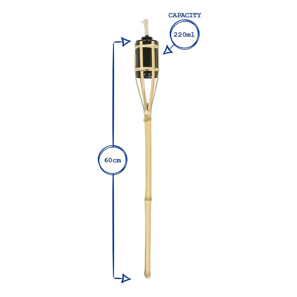 image 1 of Harbour Housewares Bamboo Garden Fire Torches - 60cm - Yellow - Pack of 12