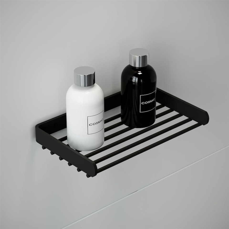 image 1 of Cosmic Soap Dish with Durable Stainless Steel for Bathroom, Matt Finish Black