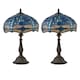 image 1 of Set of 2 Beaumont - Tiffany Dragonfly Coloured Glass 47cm Table Lamps