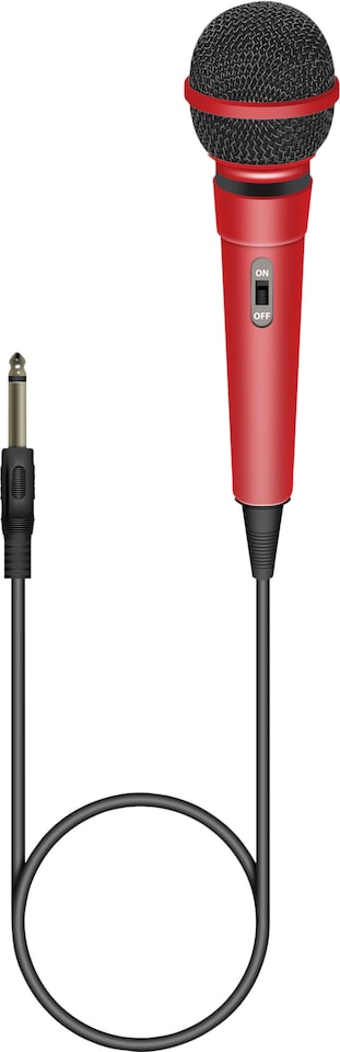 image 1 of Red Dynamic Plastic Microphone
