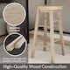 image 5 of Chef Vida Wooden Revolving Bar Stool, Pine