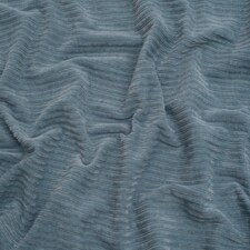 Minerva Core Range Blue 5 Wale Velour Rib Stretch Knit Cord Fabric for Dressmaking, 150cm / 59" Wide - per metre