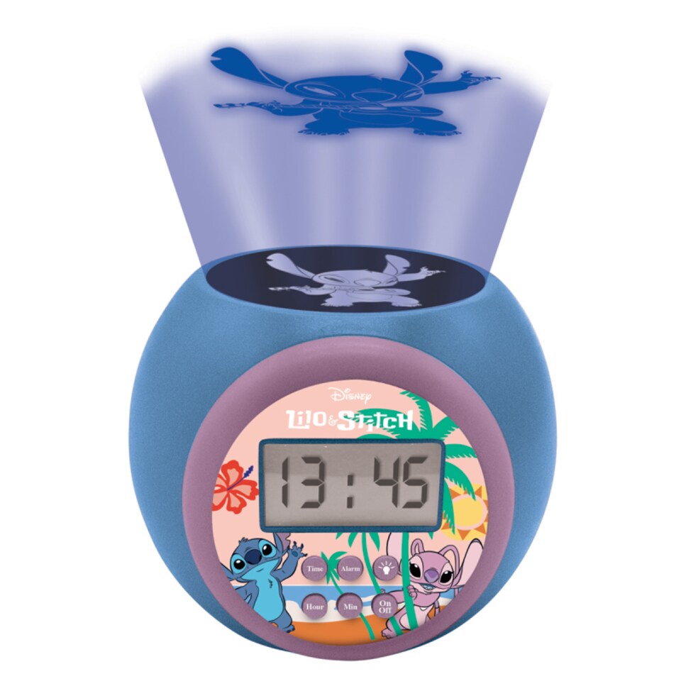 image 1 of Lexibook RL977D Disney Stitch Childrens Projector Clock with Timer