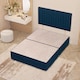 image 2 of Texas Divan Bed Base with 30 Inch Headboard Plush Velvet | Blue | Navy