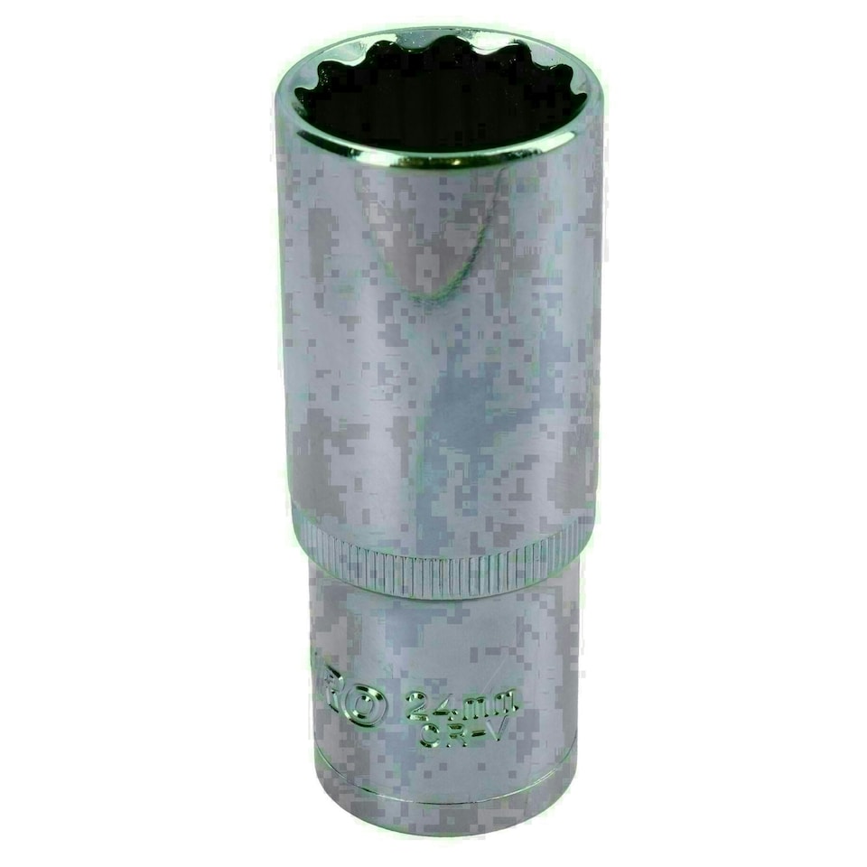 image 1 of 24mm 1/2in Drive Double Deep Long Reach Metric Socket 12 Point Sided Bi-hex