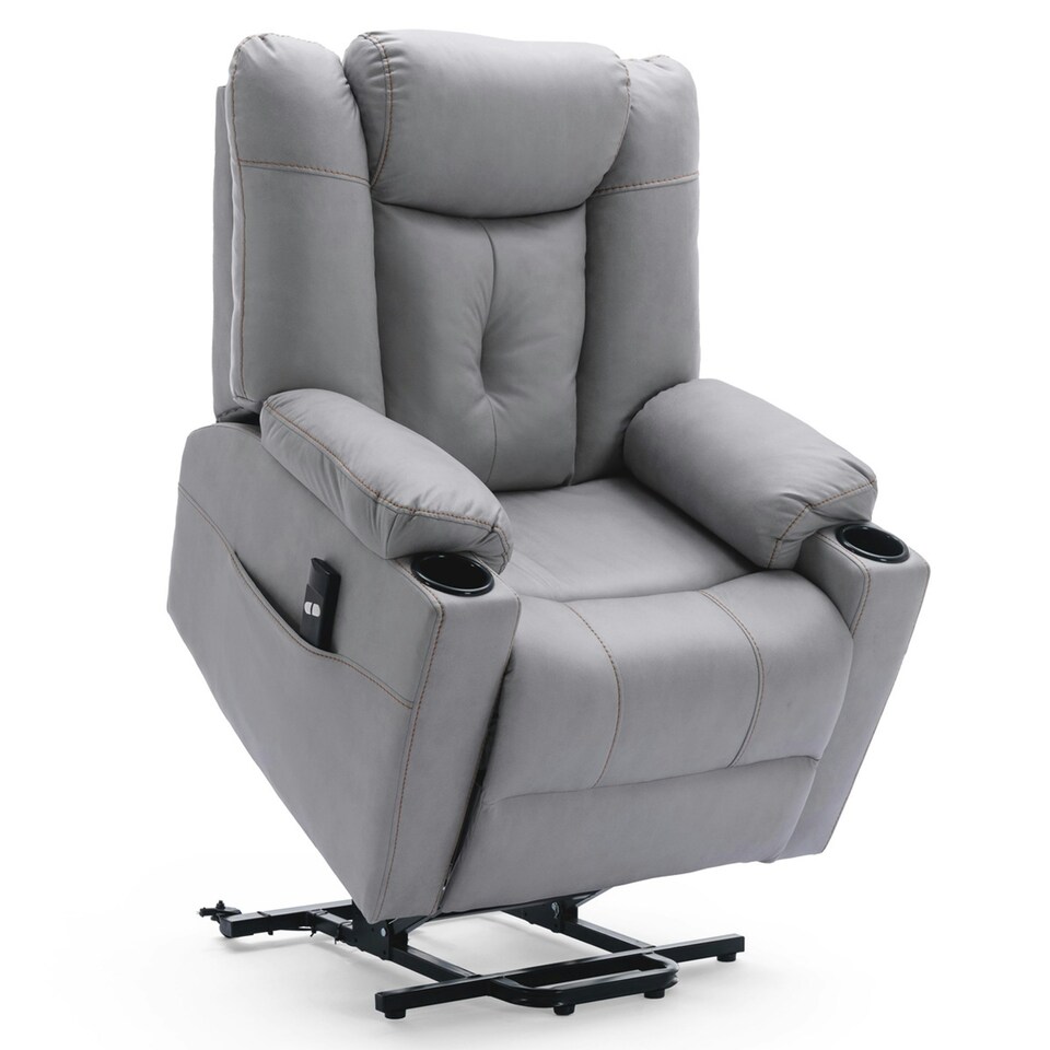 image 1 of Afton Technology Fabric Single Motor Rise Recliner Lift Mobility Chair (Grey)