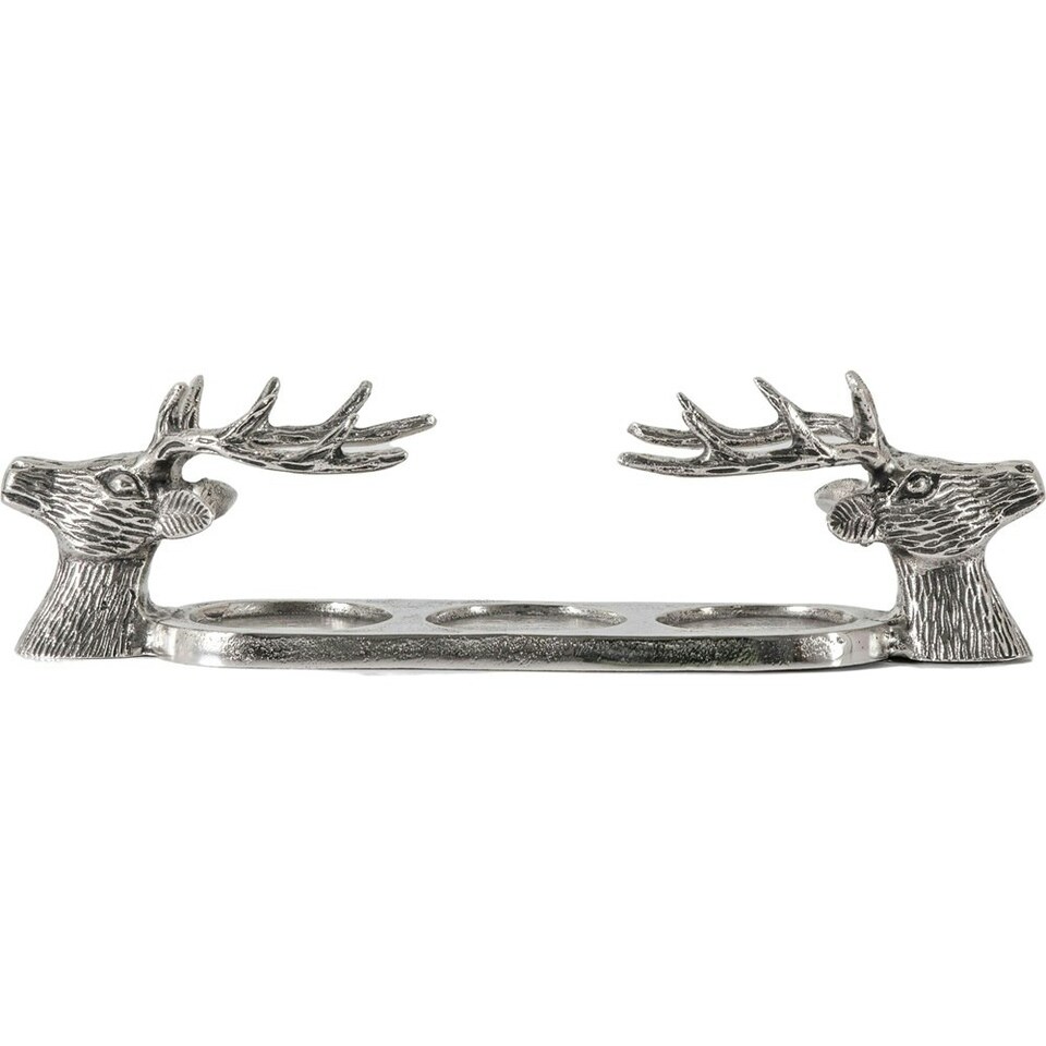 image 1 of Candle Holder: 3 Candle Stag Candle Holder, Aluminum Chrome