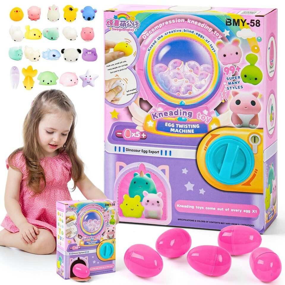 image 1 of Surprise Egg Vending Machine for Kids – Surprise Egg Kneading Toy Blind Box Game with Toys Inside