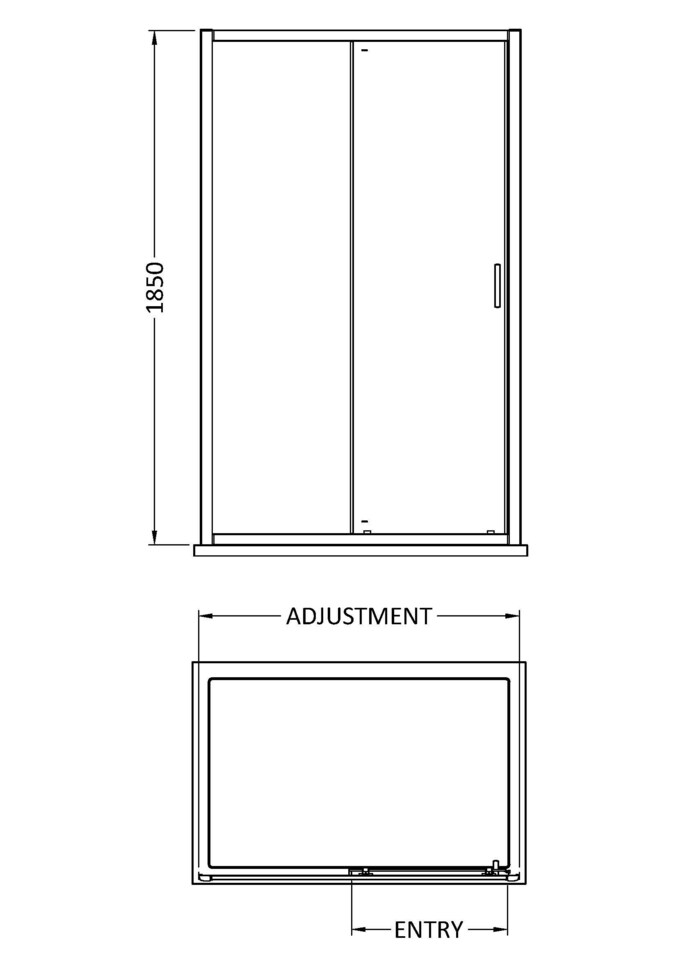 image 1 of Balterley 1850x1100 Sliding Shower Door