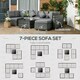 image 5 of Outsunny 8 Pieces Patio Rattan Sofa Set Outdoor Garden Furniture Set Grey