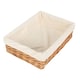 image 2 of Large Lined Straight-Sided Rectangular Wicker Tray | Brown | Brown | Large