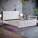 image 7 of Vida Designs Valentina 5ft King Size Bed Fabric Upholstered, Crushed Velvet Silver, 150 x 200cm