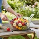 image 3 of Fruit Vegetable Salad Mixing Dessert Textured Glass Serving Bowl 24cm | Clear | Set of 1