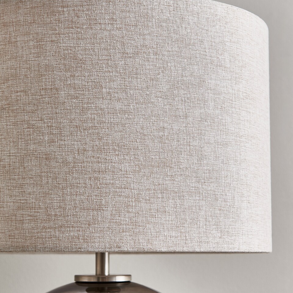 image 1 of Lola - Smoke Mirror Dimpled Glass 43cm Table Lamp