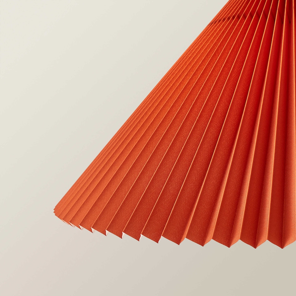 image 1 of ValueLights Akira Burnt Orange Paper Pleat Single Drop Ceiling Pendant Light | Orange