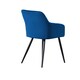 image 4 of Set of 2 Camden Modern Velvet Dining Chairs with Armrests, Quilted Design & Black Metal Legs Blue