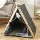 image 3 of Living and Home Cozy Pet Tent with Thick Cushion for Cats & Dogs | Grey | One Size