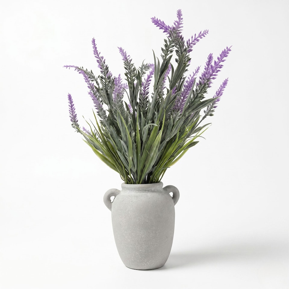 image 1 of Homescapes Artificial Potted Lavender Plant, 45cm, Purple