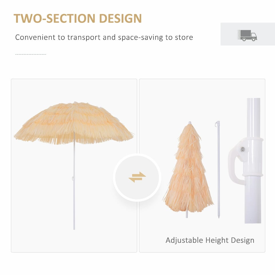 image 1 of Garden Patio Hawaii Beach Sun Umbrella Sunshade Outdoor Folding Tilting Parasol