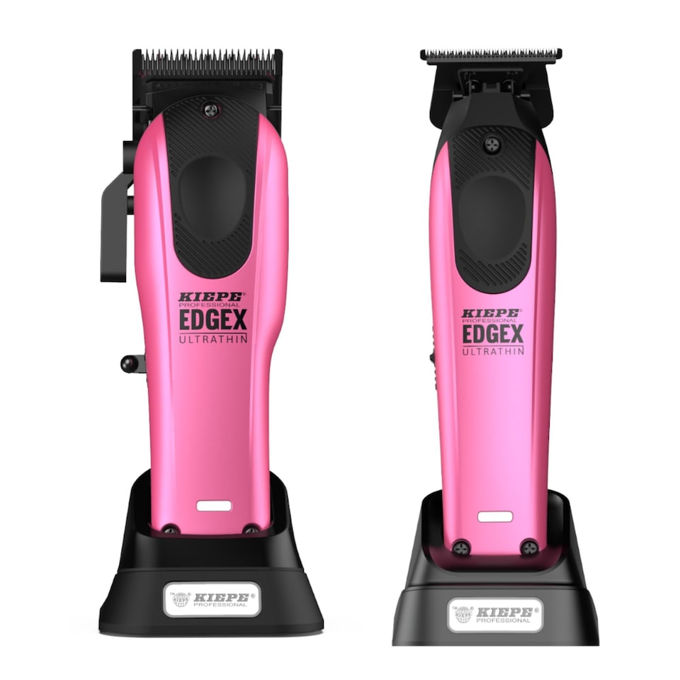 image 1 of Kiepe - Professional Edge X Ultrathin Clipper & Trimmer Set - Metallic Pink