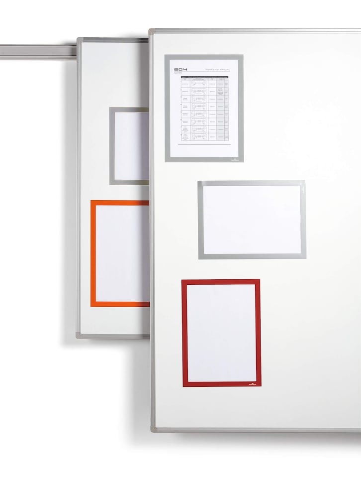 image 1 of Durable DURAFRAME Magnetic Document Signage Frame for Metal | 5 Pack | A4 Yellow | Yellow