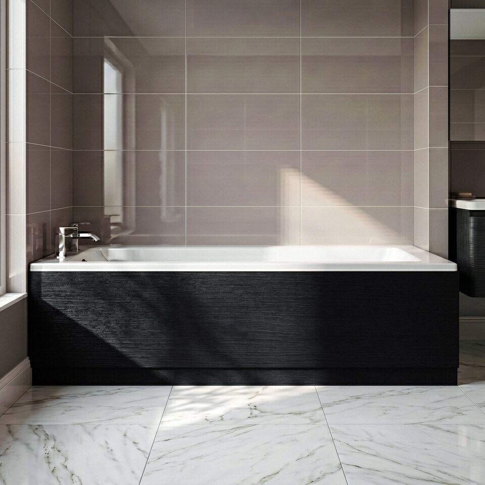 image 1 of Balterley Bath MFC Front Panel & Plinth | Black | Charcoal Black | 1