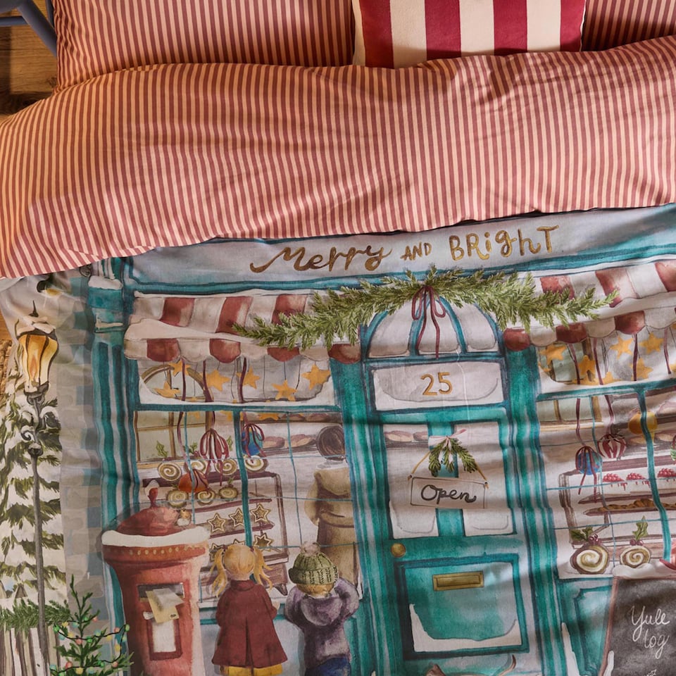 image 1 of Furn Merry & Bright Reversible Christmas Duvet Cover Set, Multi, Single