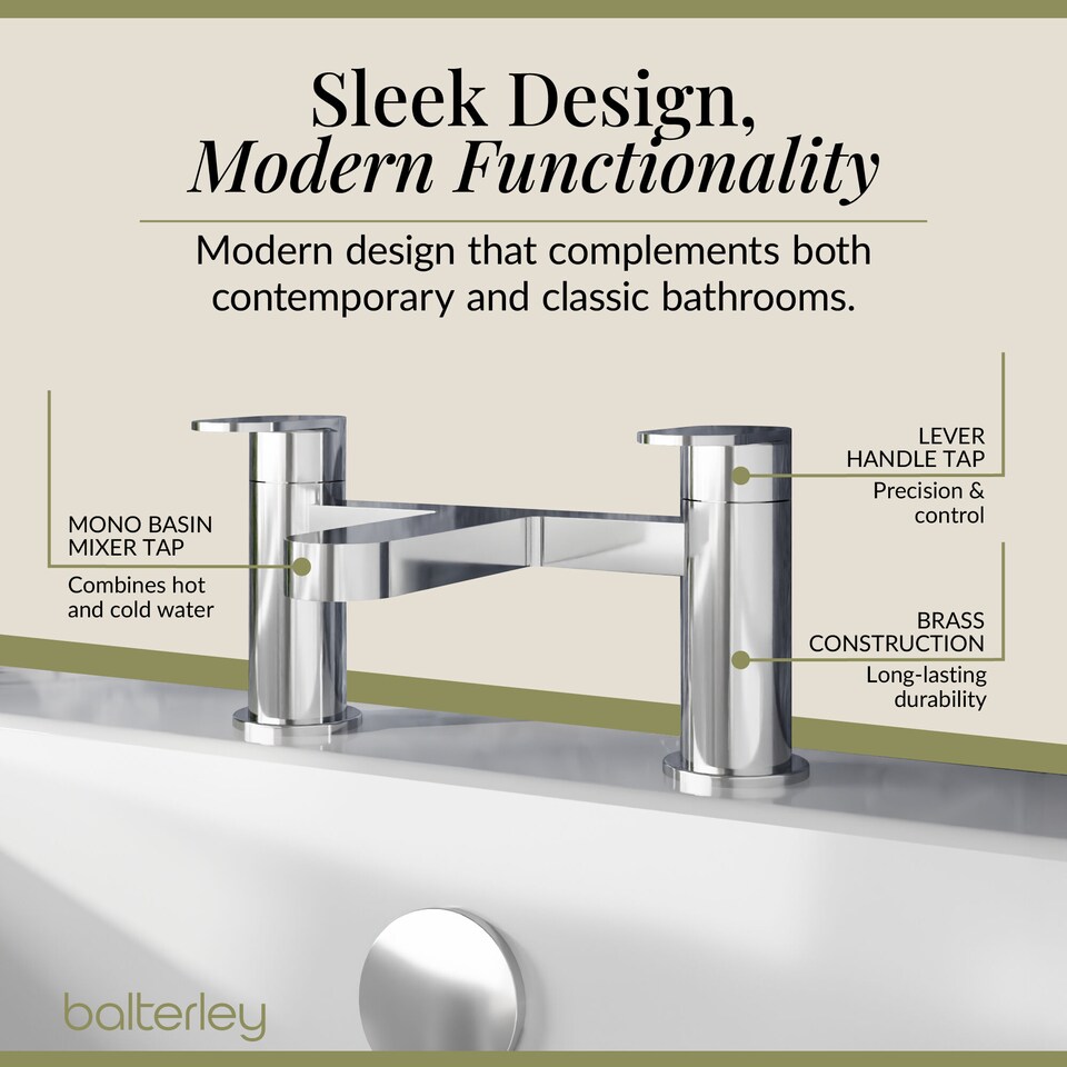 image 1 of Cascade Round Deck Mounted Bath Tap - Chrome | Silver | Chrome | 1