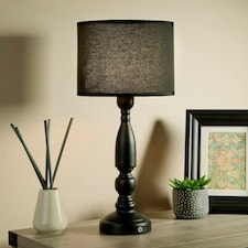 RECHARGEABLE BLACK CANDLE TABLE LAMP Black