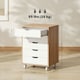 image 7 of Vinsetto Mobile Filing Cabinet, 5-drawer File Cabinet with Wheels, Oak