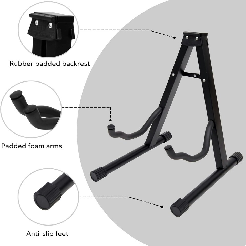 image 1 of Straame Universal Foldable A-Frame Guitar Stand – Sturdy & Portable