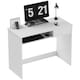 image 1 of HOMCOM Compact Computer Table with Keyboard Tray and Drawer, White | White