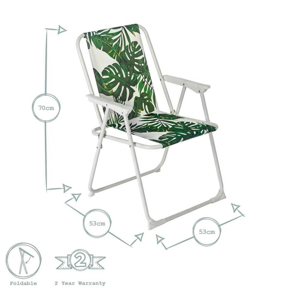 image 1 of Harbour Housewares 6 Piece Folding Beach Furniture Set - Banana Leaf