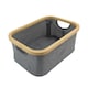 image 2 of JVL Bambanio Foldable Bamboo Storage Basket, 26L, Set of 2 - Grey Grey