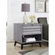 image 4 of Vaughn Accent Side Table with Flip Down Door in Grey Oak | Grey | Grey Oak