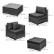 image 5 of 6pc Outsunny Deluxe Rattan Furniture Set- Grey Garden Furniture Set