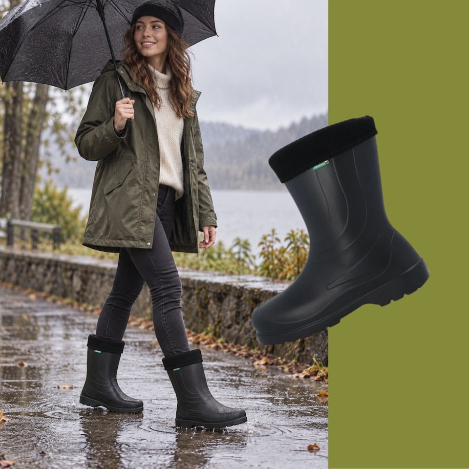 image 1 of Laura Waterproof Women's EVA Wellies with a removable warming liner Black EU40