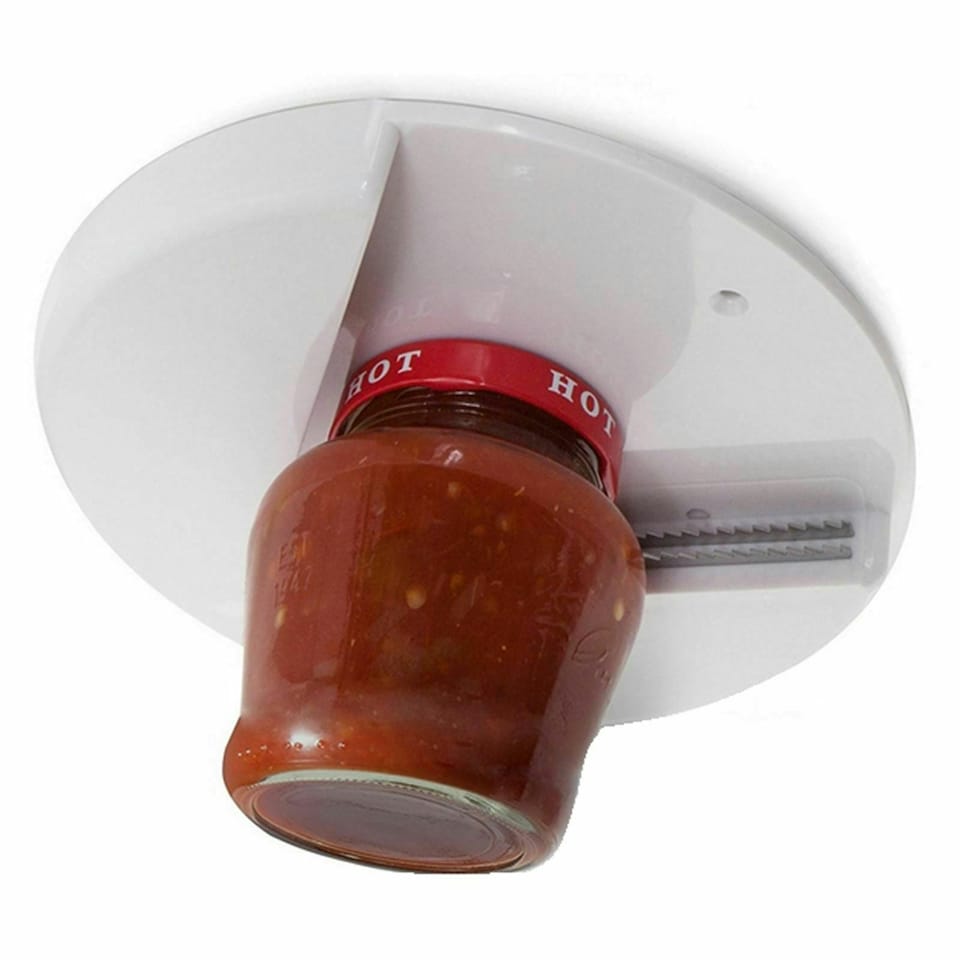 image 1 of Arthritis Glass Jar Opener for Under the Kitchen Cabinet Counter Lid Remover Aid