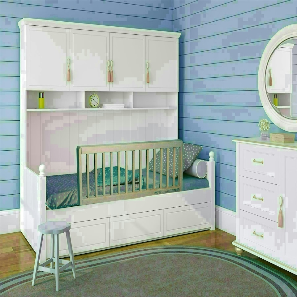 image 1 of Safetots Extra Wide Extra Tall Wooden Bed Guard, Natural, 60cm High x 140cm Wide, Toddler Bedrail for Safety