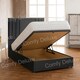 image 2 of Black Plush Velvet 4ft Small Double Ottoman Divan Foot Lift Bed Set
