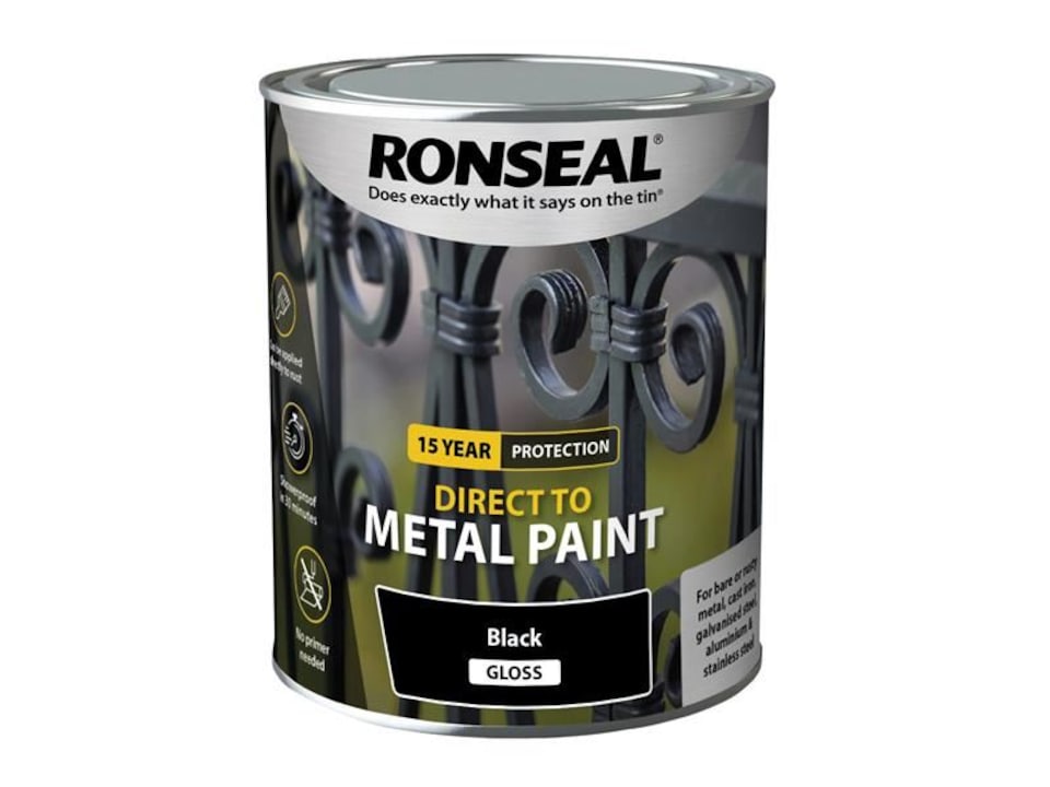 Ronseal - Direct to Metal Paint Black Gloss 750ml