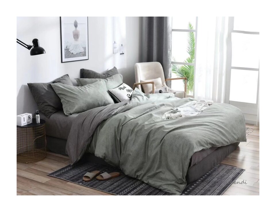 Ezysleep Reversible Grey Printed Duvet Set - Luxurious Duvet Cover And Pillowcases | Grey | Grey
