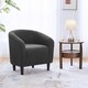 image 1 of Yaheetech Fabric Club Chair Upholstered Accent Barrel Chair Grey | Dark Gray
