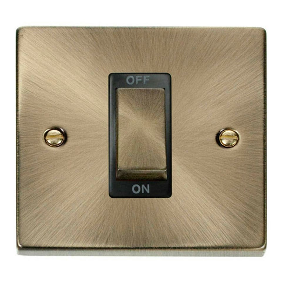 image 1 of SE HOME Antique Brass 1 Gang Ingot Size 45A Switch Brown | Antique Brass