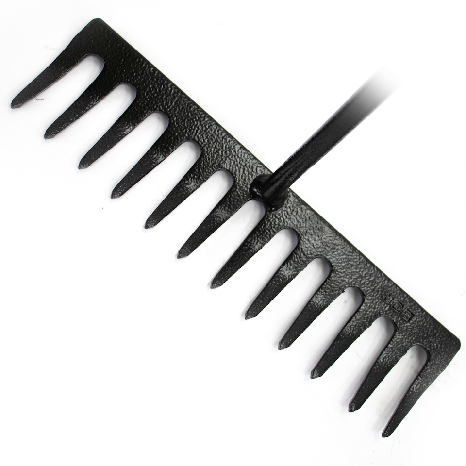image 1 of JCB 12 Teeth Garden Rake, 150cm x 30cm Head, Tubular Steel Gardening Landscaping JCBGR01