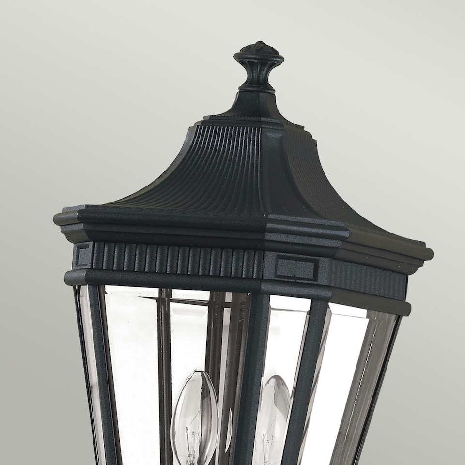 image 1 of Cotswold Lane 2 Light Medium Outdoor Post Lantern Black IP44, E14