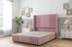 image 1 of Sloomy Camden Pink Plush Divan Bed Base 2 Drawers Foot-End With 54 Inch Wingback Headboard & 12 Inch Matching Footboard | Pink | Pink | Super King | 1