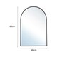 image 5 of Living and Home Arched Wall Mirror with Black Aluminum Frame - 40cm W x 60cm H