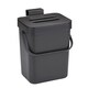image 3 of 3L Wall Mounted Hanging Recycling Waste Bin Kitchen Cabinet Door with Handle & Lid | Black | Black