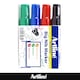 image 2 of Artline Big Nib Whiteboard Pens Bullet Tip 4 Pack Assorted